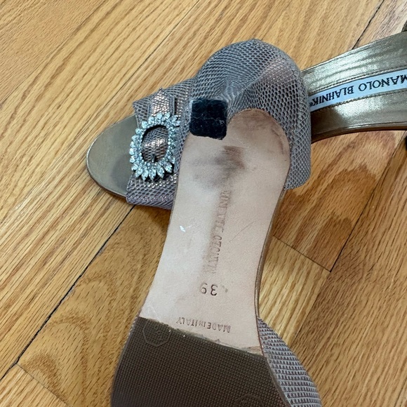 Manolo Blahnik Gray Embellished Heels - Picture 3 of 4